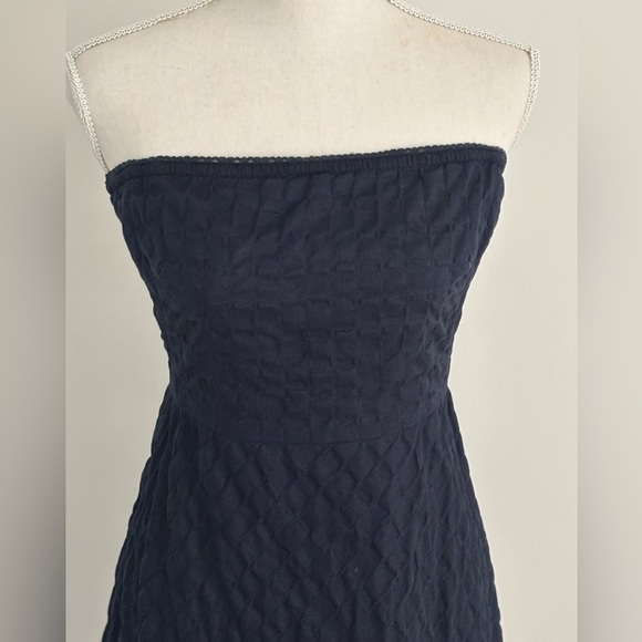 J. Crew Navy Strapless Dress Petite 6 - Picture 2 of 8